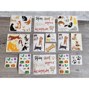 Scrapbook Stickers Animals Cats Dogs Kittens Puppies Paws LOT Grossman's #48